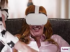 employees HIDE to help MILF hit VR orgasm PEAK with toys and strapon
