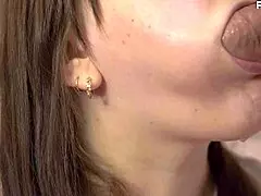 super close-up on this bbw milf blowjob ending with thick cumshot straight in her mouth.