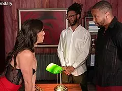 cherie deville auditions with two huge black cocks in dp creampie threesome