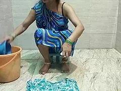 Stepmom Sucks and Fucks Stepson Deepthroat While Washing Clothes – Dirty Talk Indian Mommy!