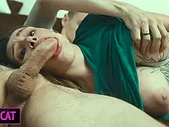 stepmom's face fucked rough by stepson until big cock cums deep in her mouth