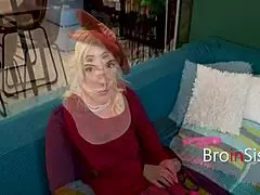 Step sis fucked under stepmom's nose?