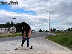 Strangers Catch Slutty Housewife Flashing in Public Spots