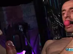 Busty Brunette Bound Guy Fucks Her Pussy Hard Before Facial Cumshot