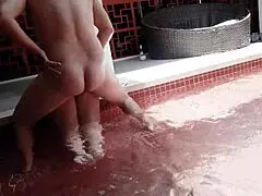 FUCKING MY HOT BLONDE COUSIN DOGGYSTYLE IN POOL BAREBACK