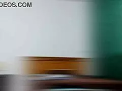 busty latina mature slips into student uniform flashing her huge natural tits with joy