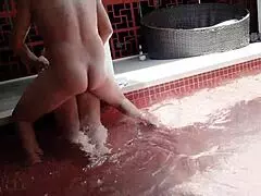 FUCKING MY HOT BLONDE COUSIN DOGGYSTYLE IN POOL BAREBACK