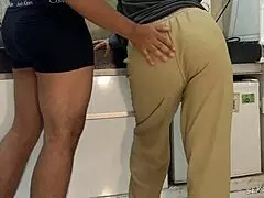 stepmom dream girl bends for rough kitchen fuck while hubby's gone