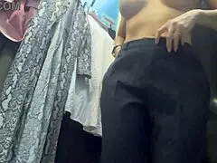 REAL RUSSIAN MILF SPY CAM IN DRESSING ROOM PANTY CHANGES