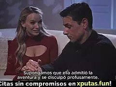 horny spanish blonde milf deepthroats and creampies passionately