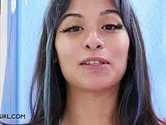 ever wonder what her first time felt like this brunette spills all