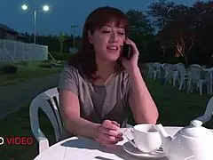 naughty stockings asian milf riho mikami kneels for sloppy blowjob begging for cum praise