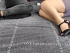 Hot mature French babe with transsexual in stockings!!