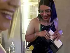 latina milf and stepmother ravage hotel waiter with rough doggystyle, cowgirl and deepthroat threesome