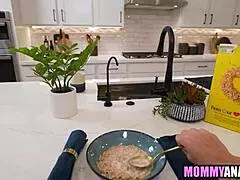 stepson catches stepmom secretly wearing buttplug, leads to wild anal play with young redhead milf
