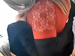 Hot mature French babe with transsexual in stockings!!