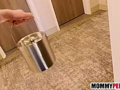 yo stepmom slurps stepson's huge cock in public restroom sneak