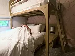 bunk head ebony babe joins blonde brunette for juicy interracial threesome deepthroat action