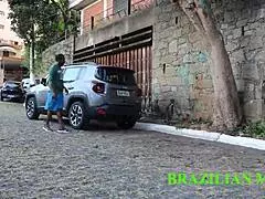 Manobrista Fucks Patroa Street Red Sheer See-Through