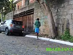 Manobrista Fucks Patroa Street Red Sheer See-Through