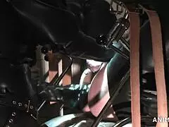 Rubbernurse Agnes Pegs Slave with Massive Dildo Squirts!