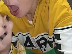 Married Milf Begs No Cum Inside During Sloppy Blowbang Swallow Session