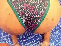 Huge Ass Stranger Masturbates at Pool I Swap Her Dildo for Real Monster Cock Doggystyle