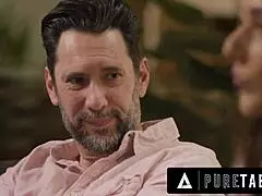 OBEY STEP-DAD OR ELSE! LEASHED ARIA SLOANE SUBMITS TO PERVERT DADDY'S ROUGH DRILLING!