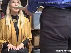 Mature Busty Woman and Teen Shopper Take Officer's Big Cock Threesome Pounding