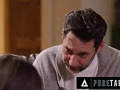 OBEY STEP-DAD OR ELSE! LEASHED ARIA SLOANE SUBMITS TO PERVERT DADDY'S ROUGH DRILLING!