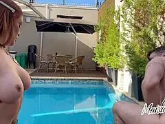 Monster Cock Hardens in Redhead Milf's Mouth Gagging Deepthroat Choking Till Milk Jorring Cum Explosion Outdoor Public Brazilian Fetish