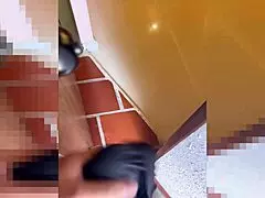 holy shit spying on my horny madrastra's huge curvy ass shaking makes me jerk my monster cock rough cowgirl style!!