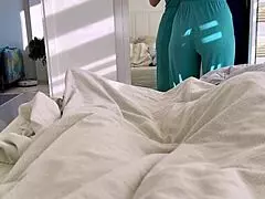 stepmom caught me jerking off helped cum quick while dad worked