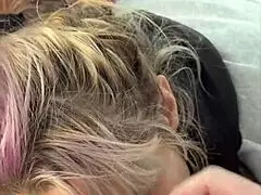 streetwalker slurps cum off dick post facial in car pov