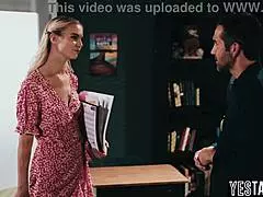 Janitor Pounds Tiny Blonde Teen's Hairy Cunt in Class