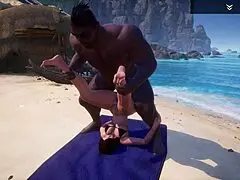 oh man, big ass curvy redhead milf sonia takes huge black cock on beach and squirts everywhere!