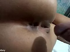 Wife screams as friend fucks her ass doggystyle gaping cum on cheeks