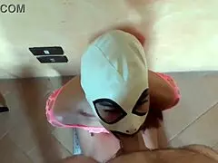 Milf Gags on Cock in Fishnets Deepthroat Choke Compilation Heels