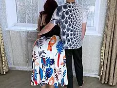 Stepson's tight hug on stepmom's big natural tits sparks wordless taboo heat