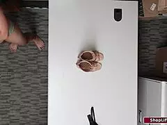 officer rams busty asian shoplifter's throat then bangs her deep in lingerie