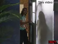 petite asian stepsis lulu chu catches stepbro stroking to hot milf stepmom