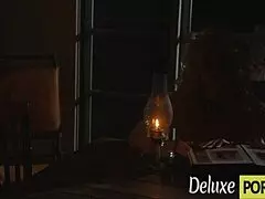 good looking cowboy pounds smoking hot blonde teen's shaved pussy outdoors