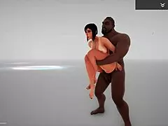 Big ass big tit milf Lala pounds her shaved pussy on Bols' throbbing big black cock