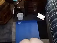 i love watching sexy mature vee stretch her saggy big tits in naked granny yoga poses