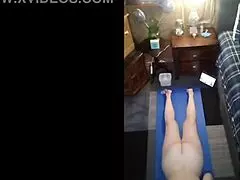 i love watching sexy mature vee stretch her saggy big tits in naked granny yoga poses