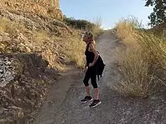 whoops we filmed risky outdoor creampie by accident cumming together so fast