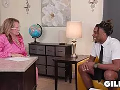 WOW! GILF GRANNY LANA LEE'S NAUGHTY BBC BREAK WITH MONSTER COCK BALL LICKING!