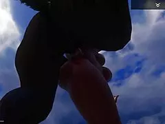 whoa 😍 big juicy ebony milf indra rides wolf man's cock hard and squirts everywhere for halloween!