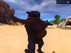 whoa 😍 big juicy ebony milf indra rides wolf man's cock hard and squirts everywhere for halloween!