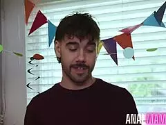 Livs birthday turns wild stepsons pounding her big tits ass anal